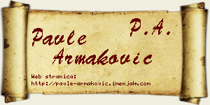 Pavle Armaković vizit kartica